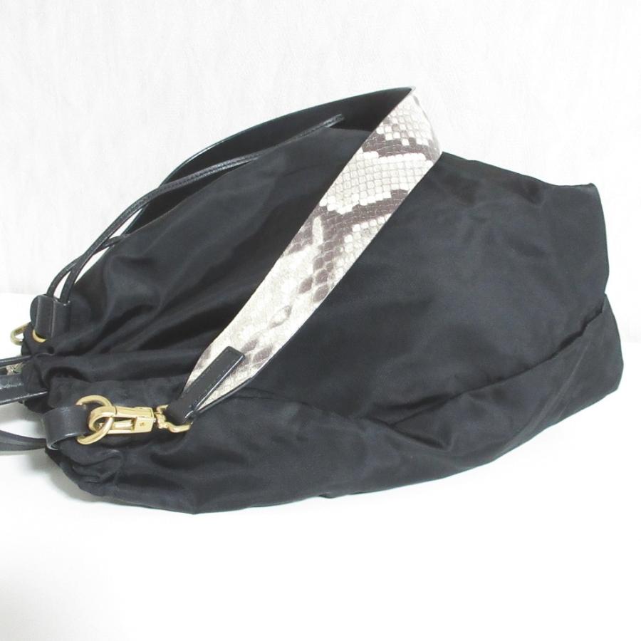★美品★ORSETTO オルセット パイソン ワンショルダーバッグ ブラック ORSETTO（オルセット） 良品 パイソン柄ショルダーストラップ付き
