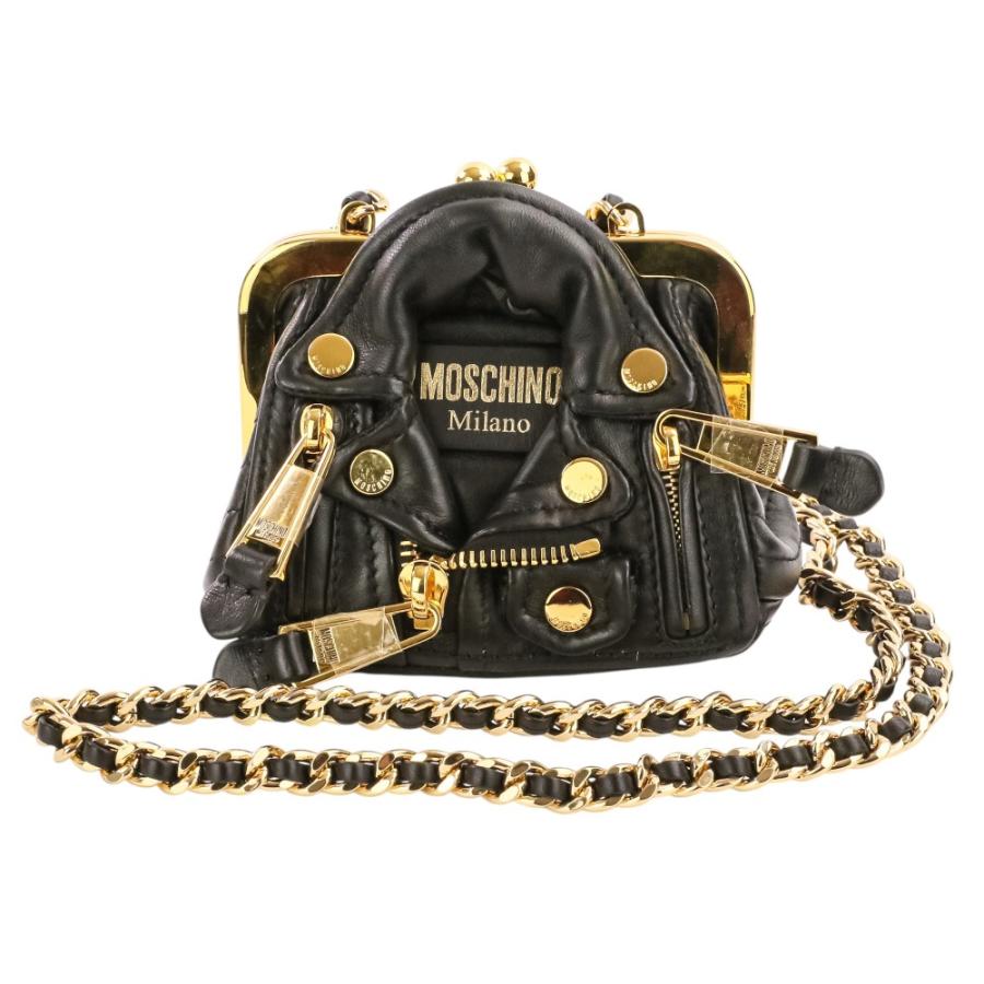 MOSCHINO（モスキーノ） 良品 ライダースチェーンポーチ ショルダー 