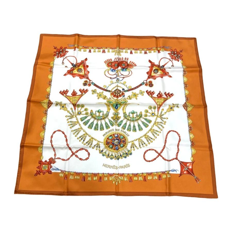 HERMES（エルメス） 美品 PARURES DES SABLES カレ90 砂漠の 
