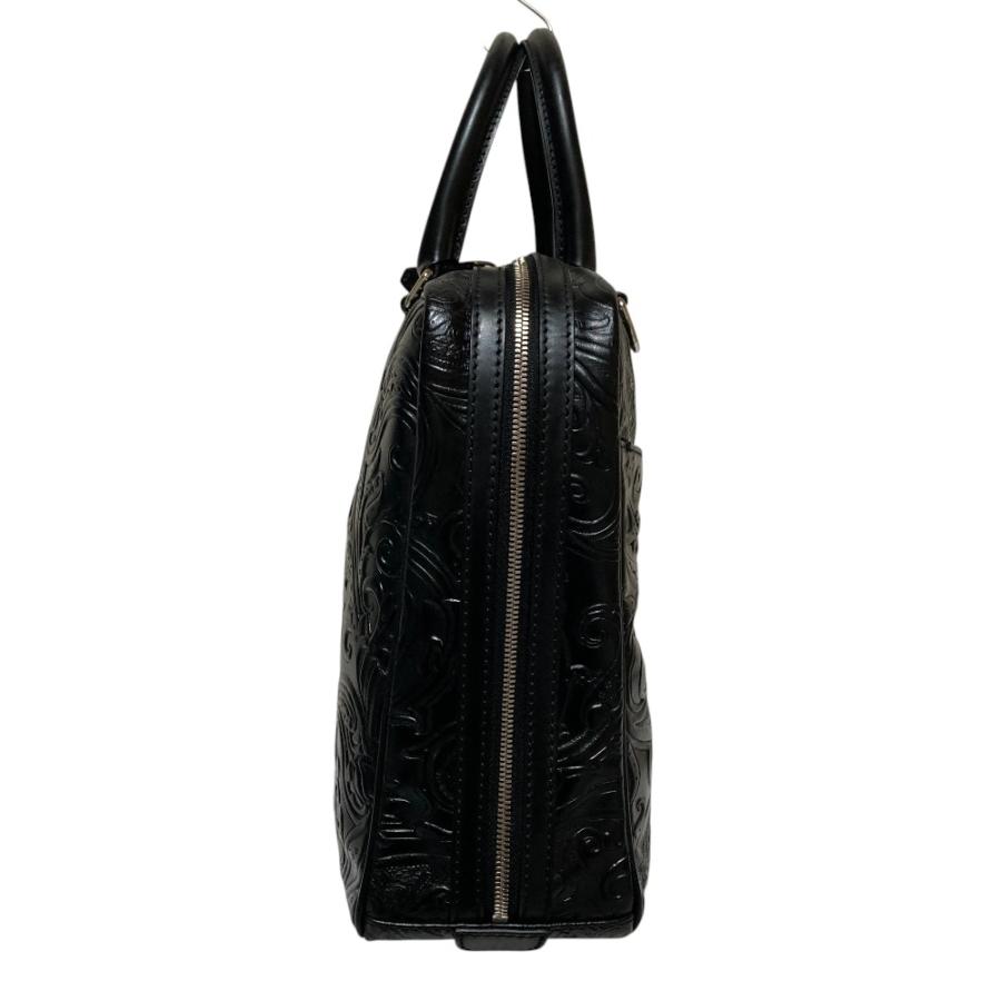 ETRO（エトロ） 新品同様 カービングレザー ビジネスバッグ ブラック