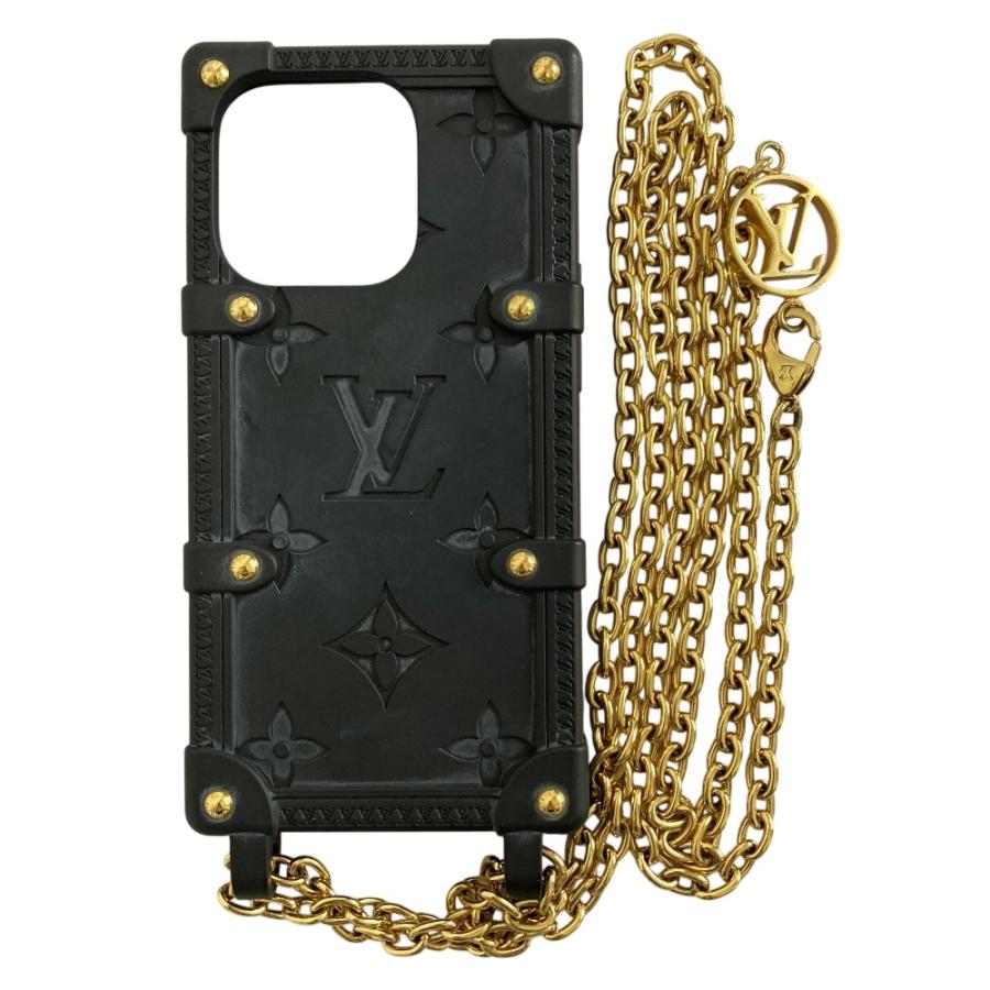 美品 LOUIS VUITTON ルイヴィトン リ トランク iPhoneケース 14Pro M81997 ブラック レディース 古着 中古 USED LOUIS VUITTON（ルイ・ヴィトン） 美品 リ トランク iPhoneケース