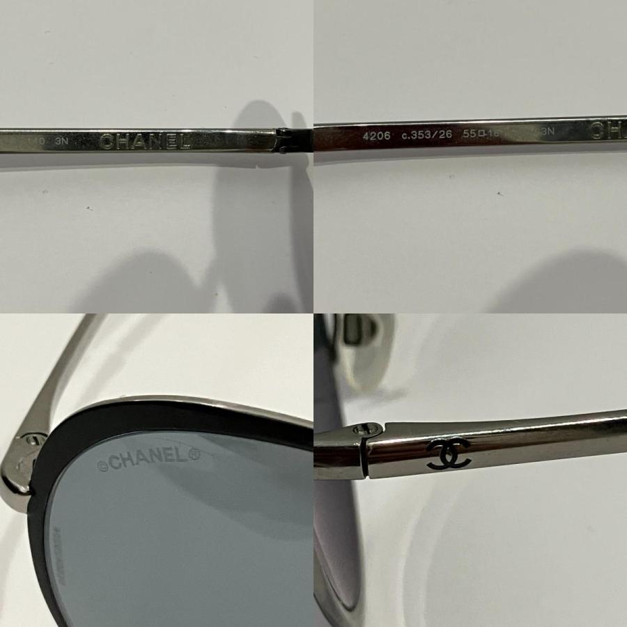 CHANEL シャネル メタル ラウンド サングラス 4206 サイズ55□18-140 3N ガンメタ系 レディース 古着 中古 USED CHANEL - CHANEL シャネル メタル ラウンド サングラス 4206 サイズ55