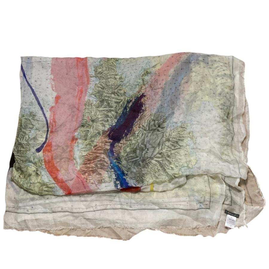 Faliero Sarti（ファリエロサルティ） 地図柄 シルクブレンド ストール