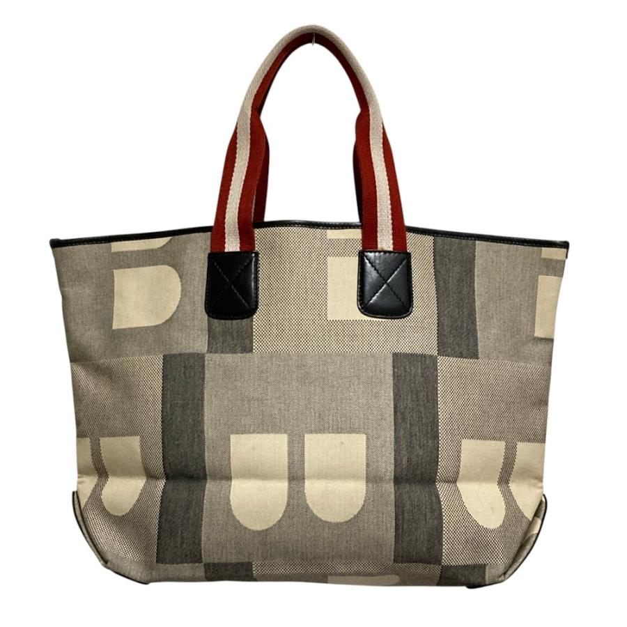 Bally（バリー） 良品 ビジーB ロゴキャンバス トートバッグ グレー