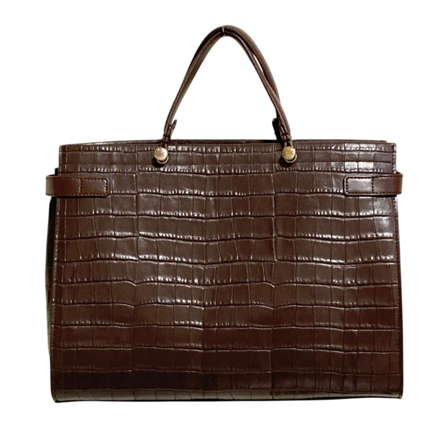 極美品 FURLA フルラ ショルダーバッグ トートバッグ LADY M クロコ FURLA（フルラ） 良品 Lady レディ クロコ型押しレザー 2way トート