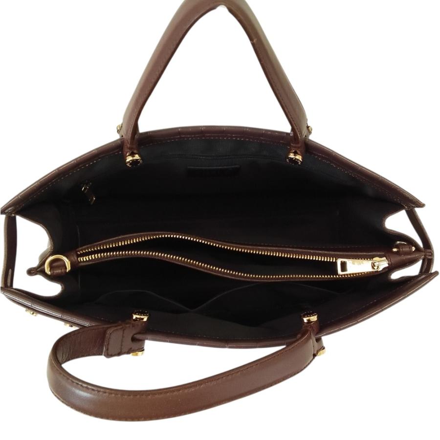 FURLA（フルラ） 良品 Lady レディ クロコ型押しレザー 2way トート