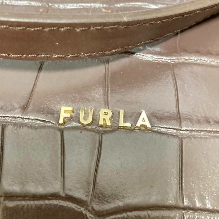FURLA（フルラ） 良品 Lady レディ クロコ型押しレザー 2way トート