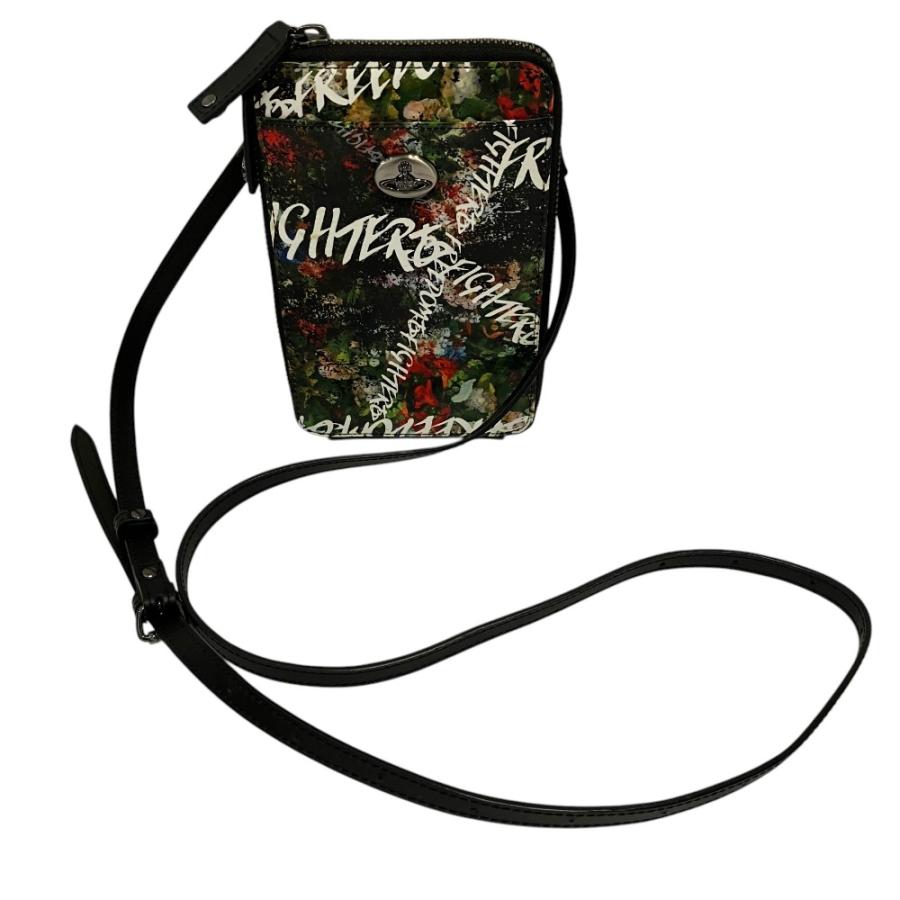 良品 Vivienne Westwood ヴィヴィアンウエストウッド フリーダムファイター フラワー スマートフォンポーチ ブラック マルチカラー メンズ レディース 古着 中古 USED Vivienne Westwood - 良品 Vivienne Westwood ヴィヴィアンウエスト