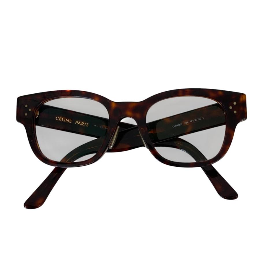 【極美品】CÉLINE ベッコウ柄　メガネ CELINE（セリーヌ） 美品 べっ甲柄 セルフレーム メガネ CL50035J 49