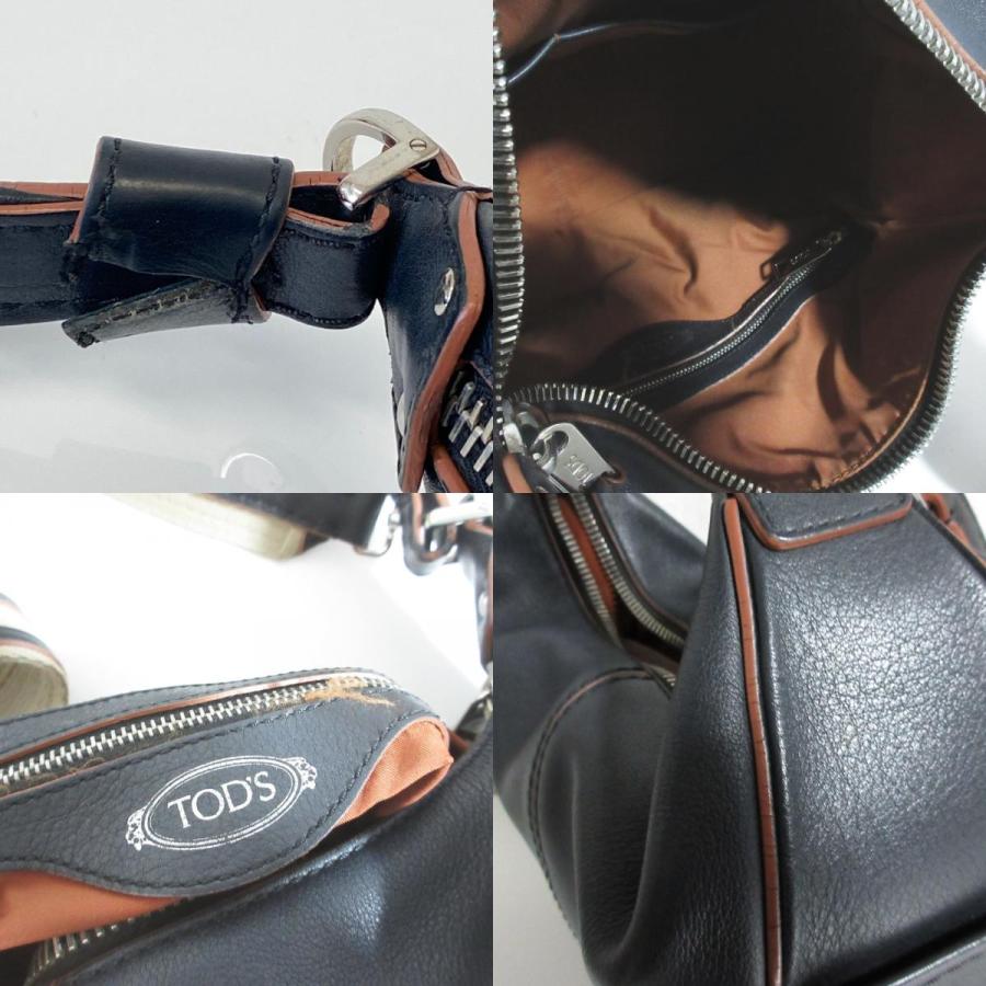 TOD'S ネイビー ハンドバッグ ショルダーストラップ付き TOD'S トッズ レザー ドライビング ワンショルダーバッグ ショルダー
