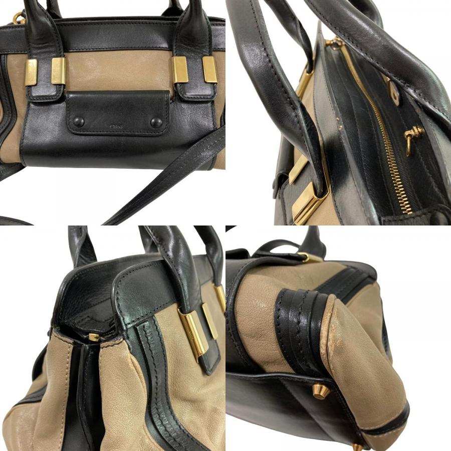 クロエ ハンドバッグ アリス ベージュ 黒 2WAY 保存袋付きショルダー