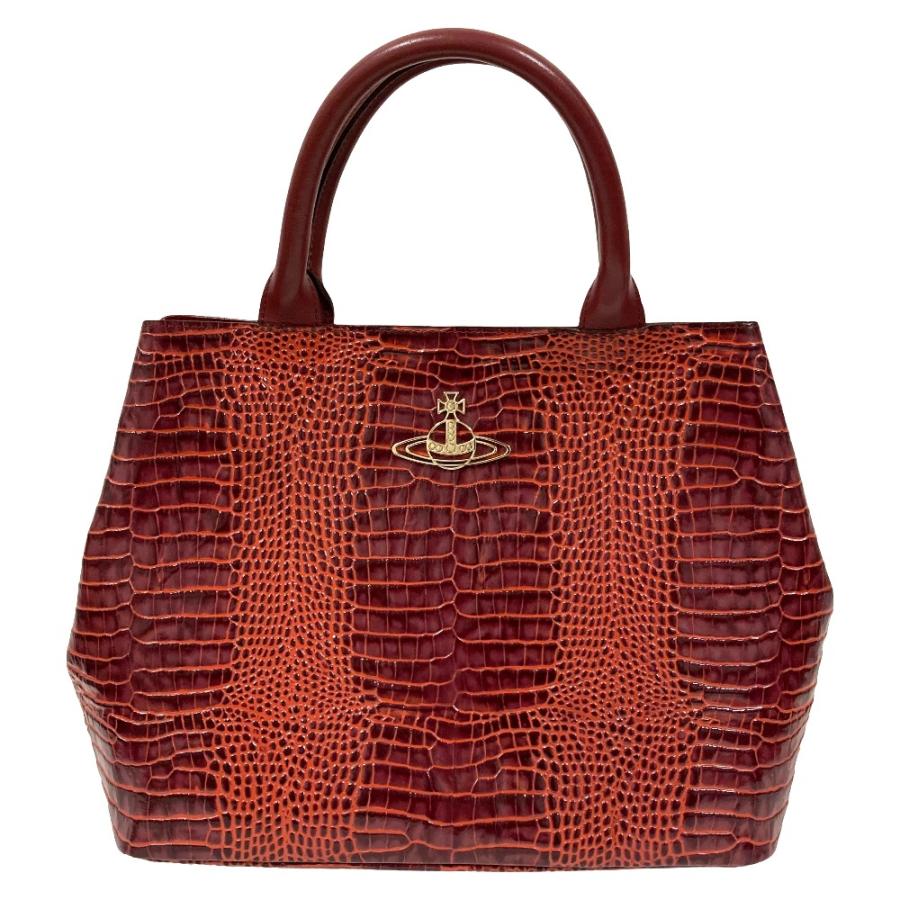 希少 Vivienne Westwood クロコ 型押し レザー トート バッグ Vivienne Westwood（ヴィヴィアンウエストウッド） 美品 クロコ型押し