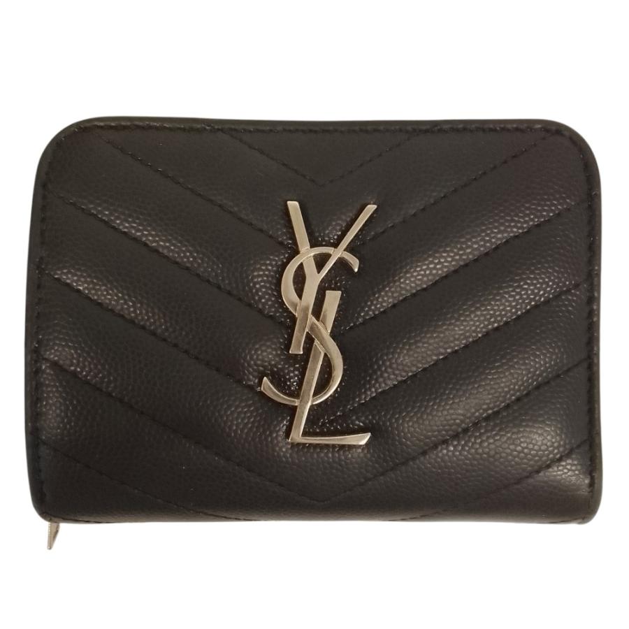  イヴサンローラン　三つ折り　カサンドラ　キャビアスキン　Vステッチ Yves Saint Laurent（イヴ・サンローラン） カサンドラ Vステッチ