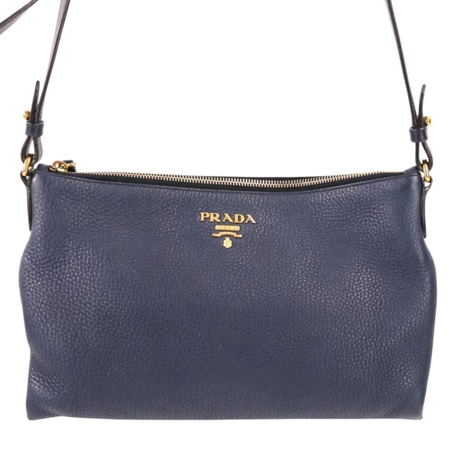 PRADAプラダ ショルダーバッグ BR3593 VIT DAINO PRADA（プラダ） 良品 VIT.DAINO レザー ショルダーバッグ ストライプ
