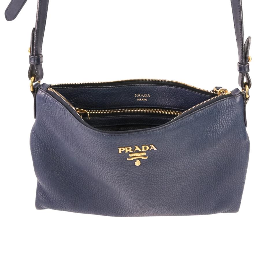 PRADA（プラダ） 良品 VIT.DAINO レザー ショルダーバッグ ストライプ