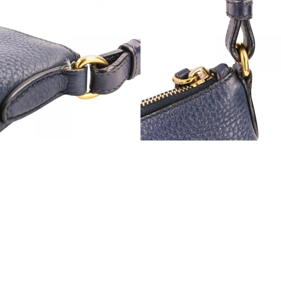 PRADA（プラダ） 良品 VIT.DAINO レザー ショルダーバッグ ストライプ