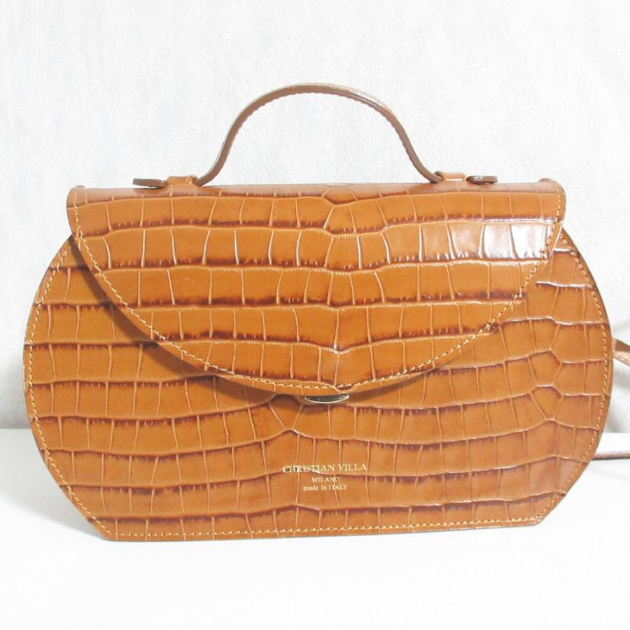 CHRISTIAN VILLA（クリスチャンヴィラ） 美品 クロコ型押し レザー 