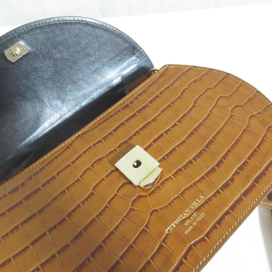 CHRISTIAN VILLA（クリスチャンヴィラ） 美品 クロコ型押し レザー 