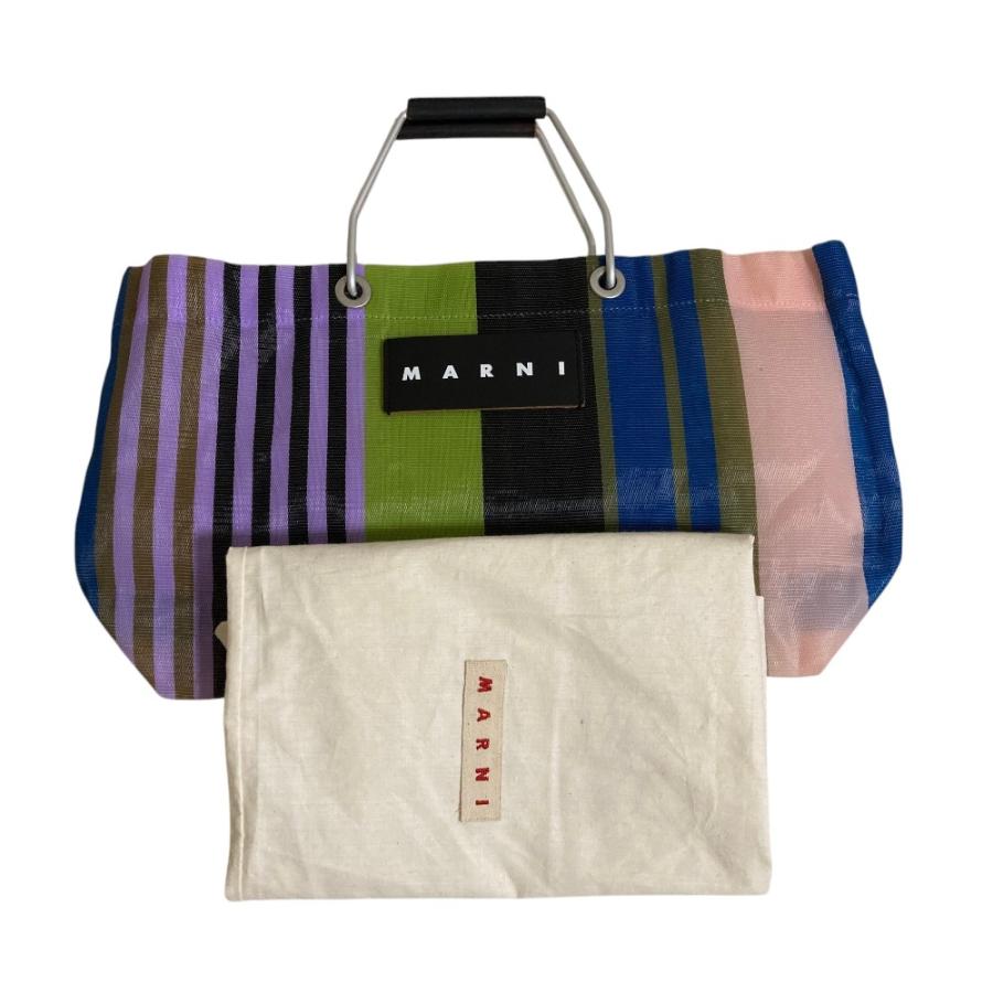 MARNI（マルニ） 美品 フラワーマーケット ストライプバッグ メッシュ