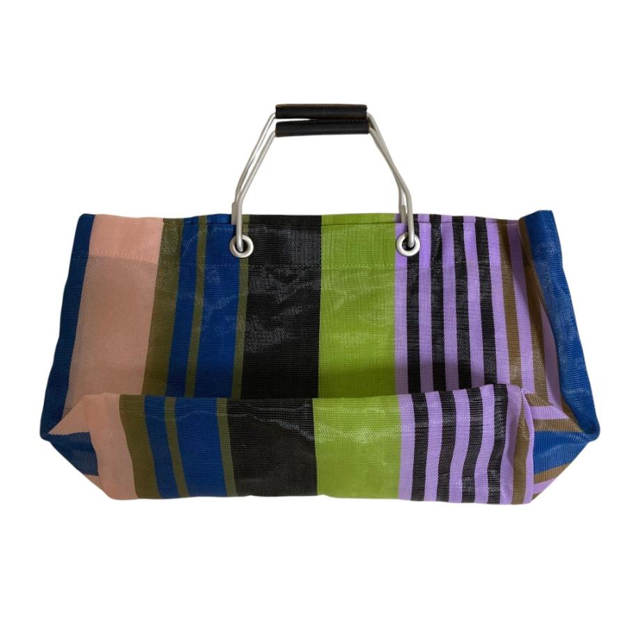 MARNI（マルニ） 美品 フラワーマーケット ストライプバッグ メッシュ