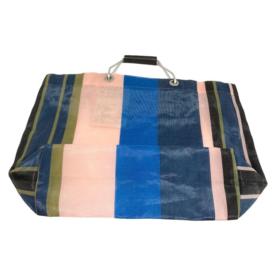 新品未使用品Marniフラワーマーケット完売品 MARNI（マルニ） 美品 フラワーマーケット ストライプ メッシュ トート
