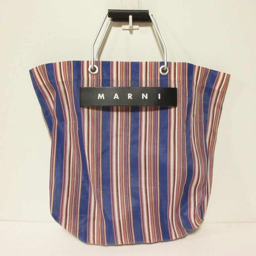 MARNI（マルニ） 良品 フラワーマーケット メッシュ ストライプバッグ