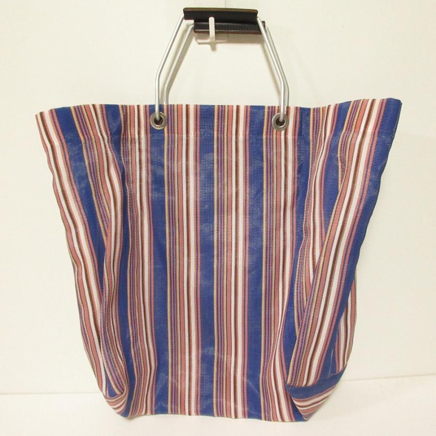美品！マルニフラワーマーケット　メッシュトート MARNI（マルニ） 良品 フラワーマーケット メッシュ ストライプバッグ