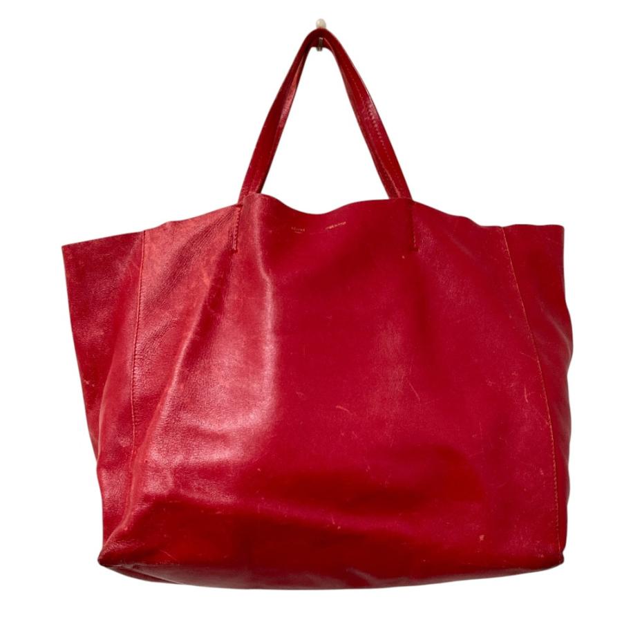 CELINE（セリーヌ） ホリゾンタルカバ レザートートバッグ レッド 