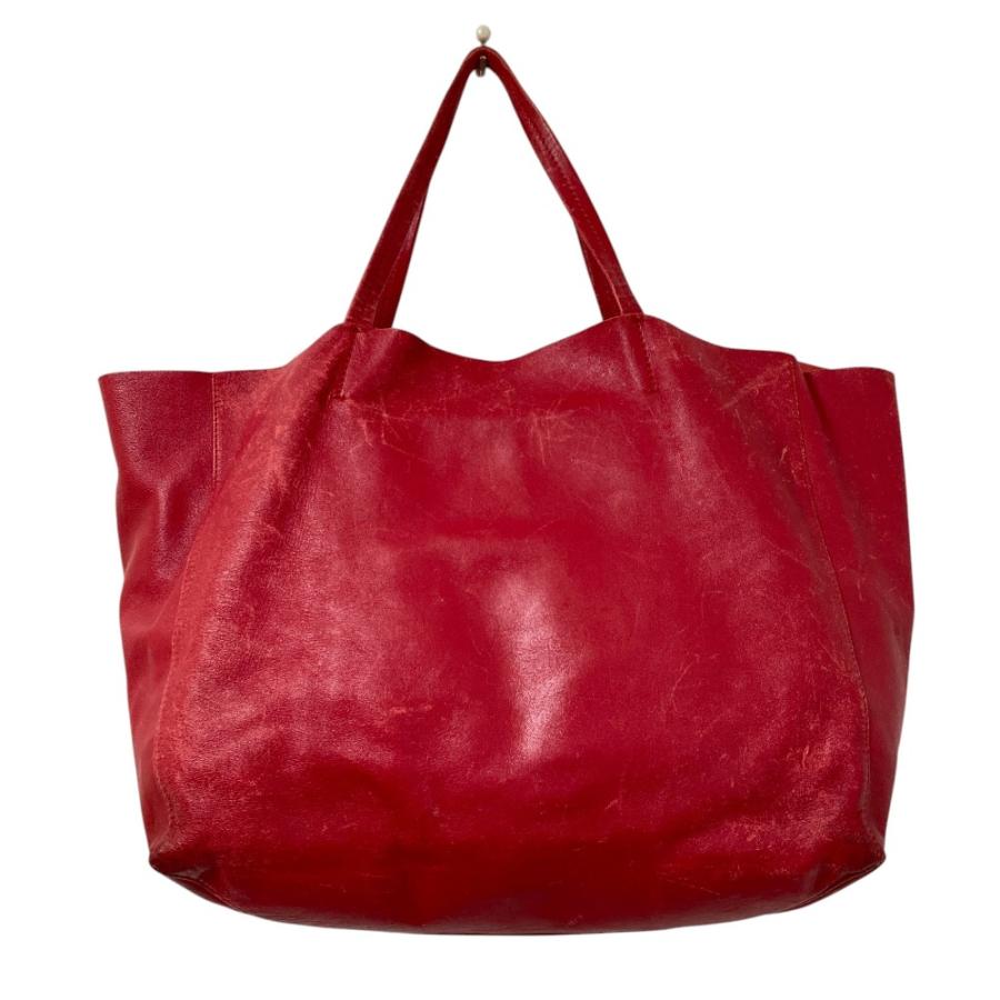 CELINE セリーヌ ホリゾンタルカバ レザートートバッグ レッド レディース 古着 中古_1