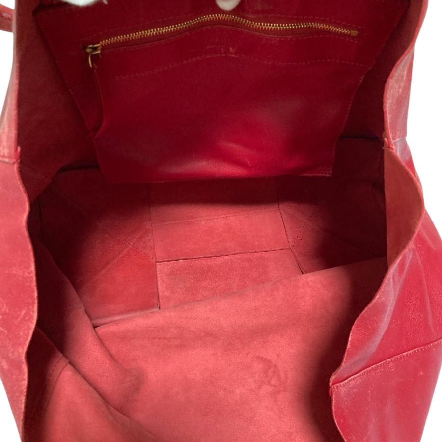 CELINE セリーヌ ホリゾンタルカバ レザートートバッグ レッド レディース 古着 中古_5