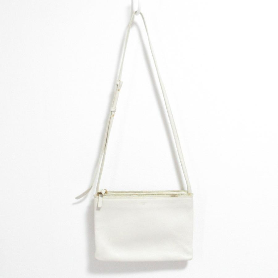 CELINE（セリーヌ） トリオ レザー ショルダーバッグ U-LA-0165 オフ