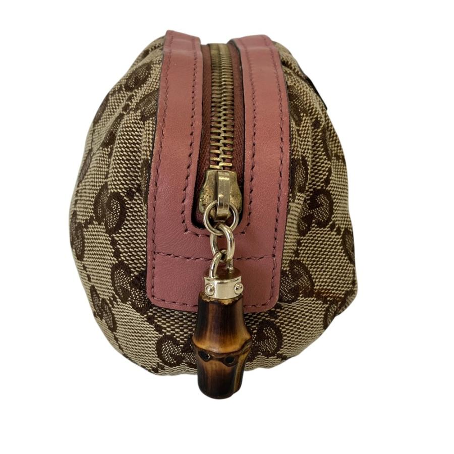 GUCCI（グッチ） 良品 GGキャンバス バンブーチャーム ポーチ 246174