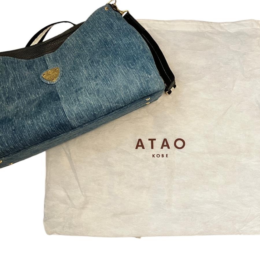美品 アタオ エルヴィ デニム 2way ショルダーバッグ トートバッグ A4 ATAO（アタオ） 美品 elvy エルヴィ デニム 2WAY ショルダーバッグ