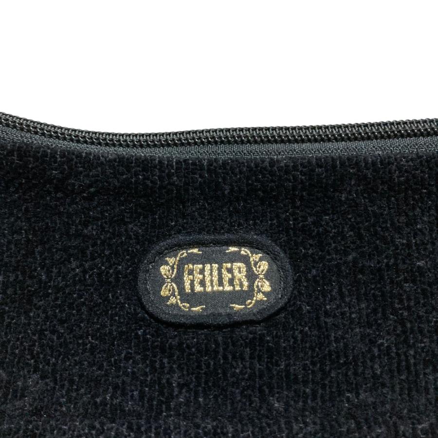 feiler（フェイラー） フラワー パイル ハンドバッグ ブラック 
