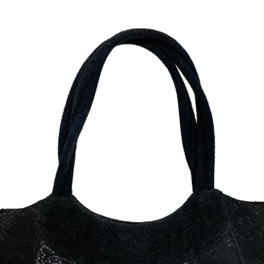 feiler（フェイラー） 美品 フラワーレース ハンドバッグ ブラック 