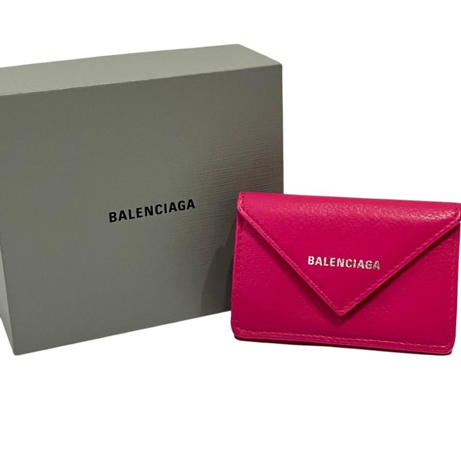 BALENCIAGA（バレンシアガ） 良品 ペーパーミニウォレット 三つ折り