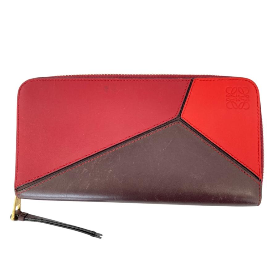 LOEWE（ロエベ） パズル レザーロングウォレット 長財布 レッド