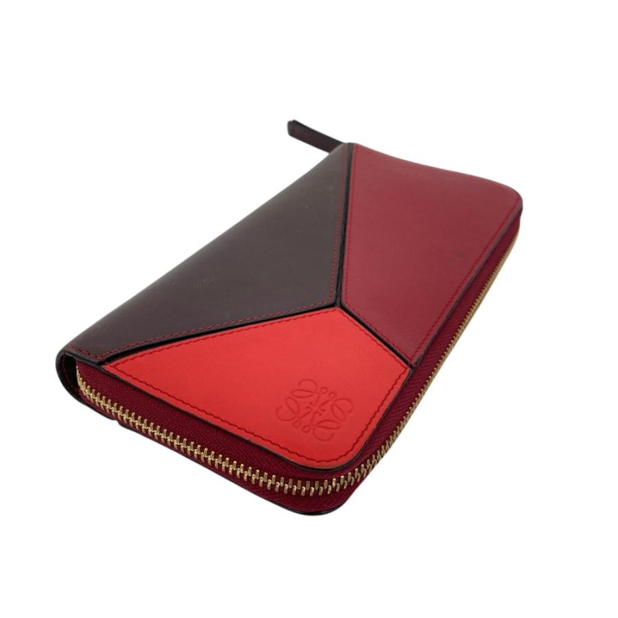 LOEWE（ロエベ） パズル レザーロングウォレット 長財布 レッド