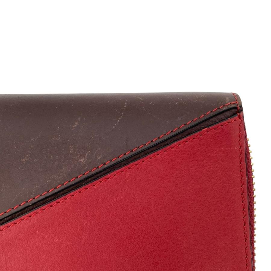 LOEWE（ロエベ） パズル レザーロングウォレット 長財布 レッド