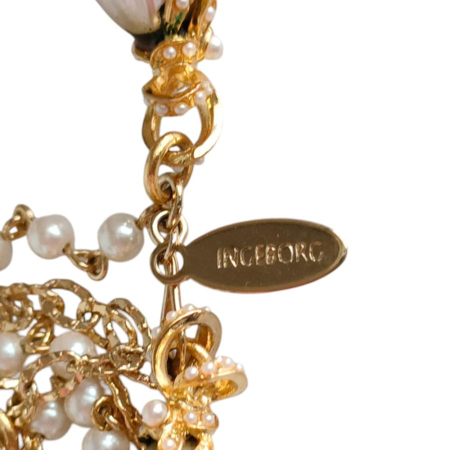 INGEBORG（インゲボルグ） 良品 パール調 チェーンネックレス ピアス 