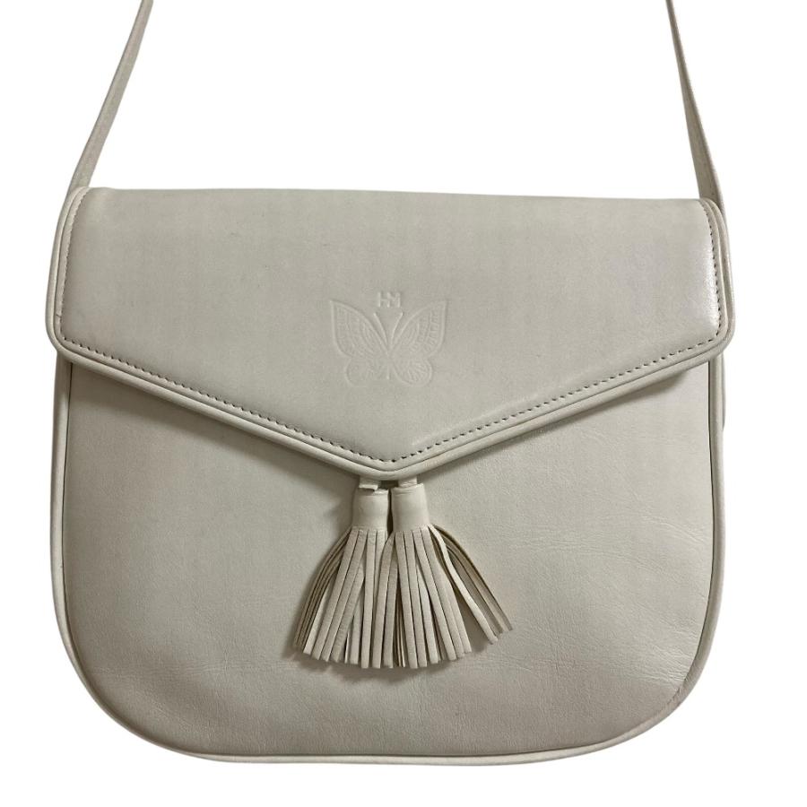 HANAE MORI（ハナエモリ） 良品 タッセル レザーショルダーバッグ 