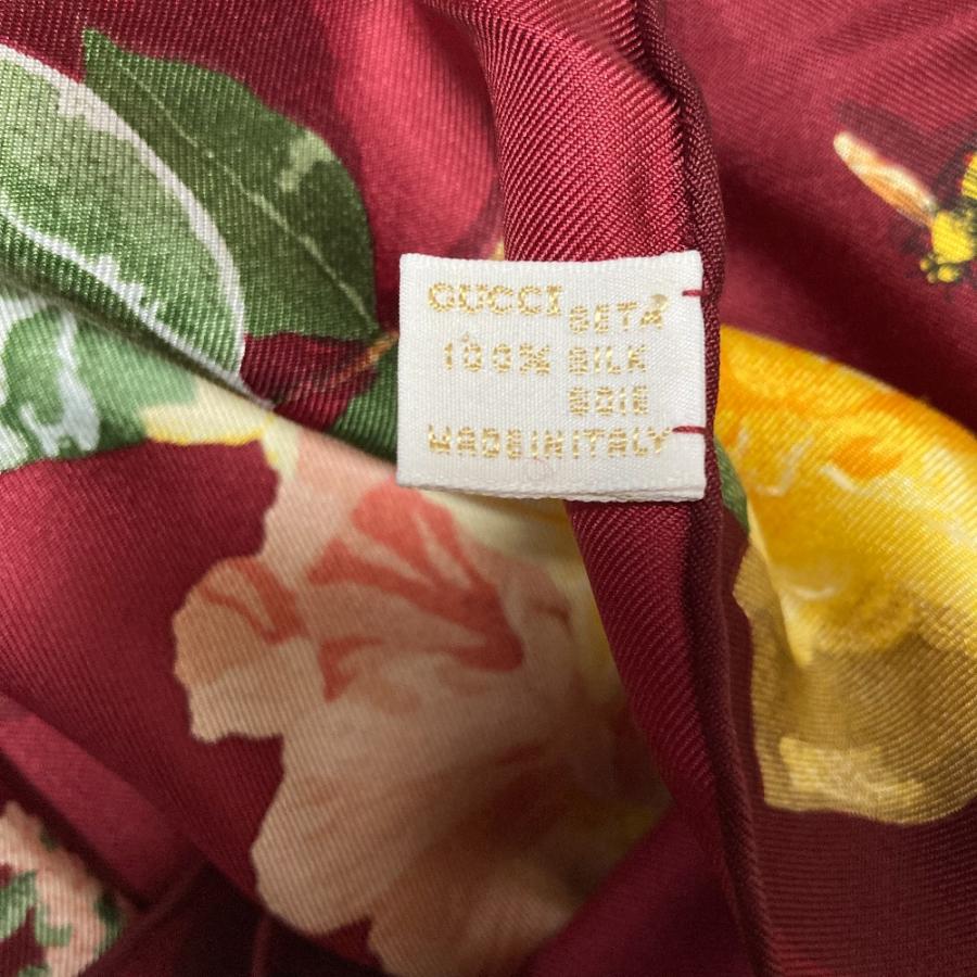 GUCCI（グッチ） 美品 昆虫×ローズプリント 大判 シルクスカーフ