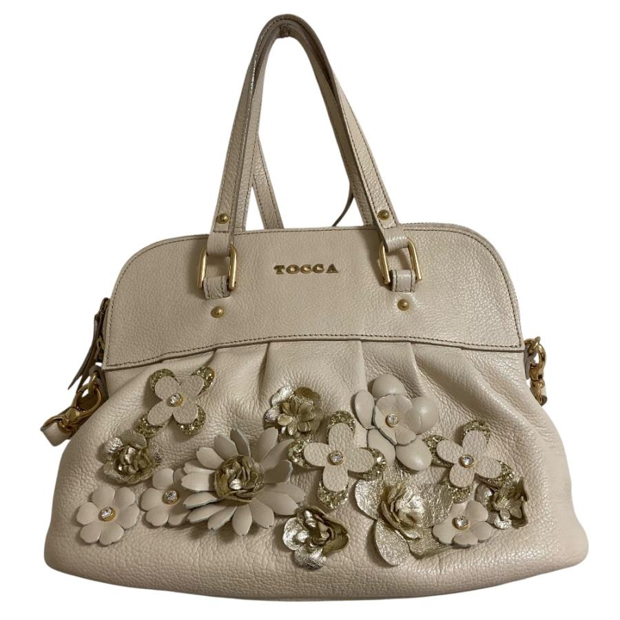 TOCCA（トッカ） 良品 フラワー 2WAY ショルダーバッグ ライトベージュ 