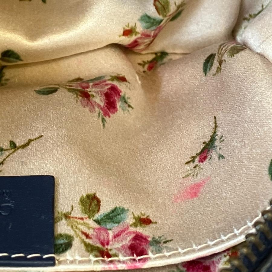 GUCCI（グッチ） 美品 GGマーモント デニム 化粧ポーチ 476165 ブルー