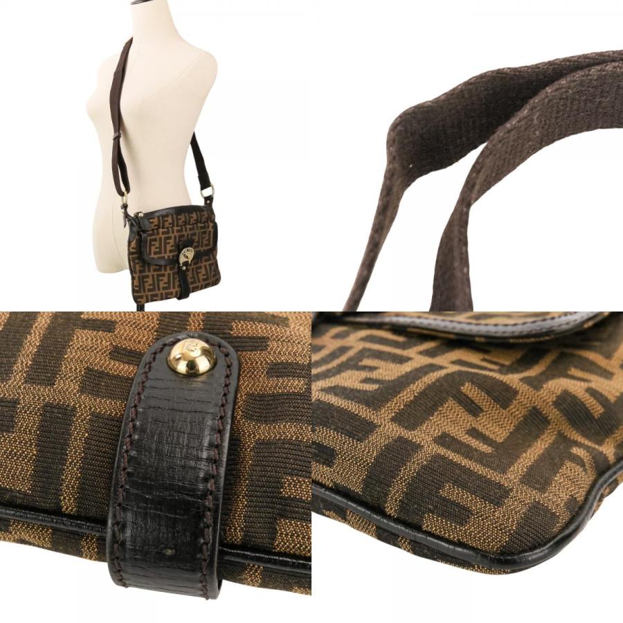 FENDI（フェンディ） 良品 ズッカ柄 キャンバス ショルダーバッグ 