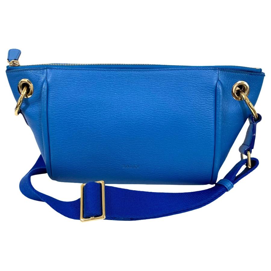 Bally（バリー） 良品 レザーショルダーバッグ ブルー レディース 古着 