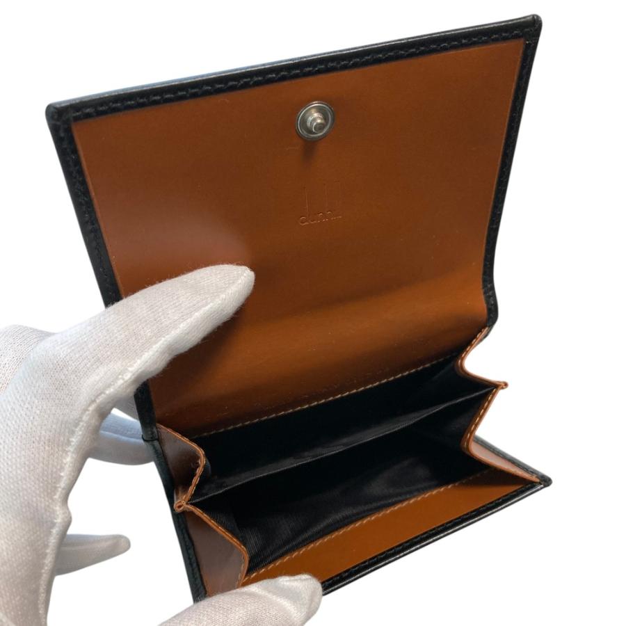 【dunhill 】名刺入れ ダークブラウン　レザー　二つ折り　未使用品 dunhill（ダンヒル） 美品 二つ折り レザーカードケース 名刺入れ
