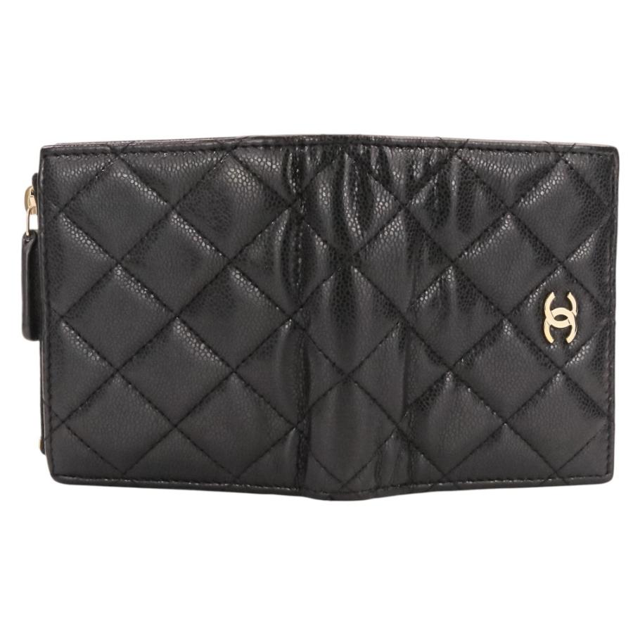 【美品】 CHANEL シャネル キャビアスキン コンパクトウォレット CHANEL（シャネル） 美品 キャビアスキン マトラッセ ココマーク