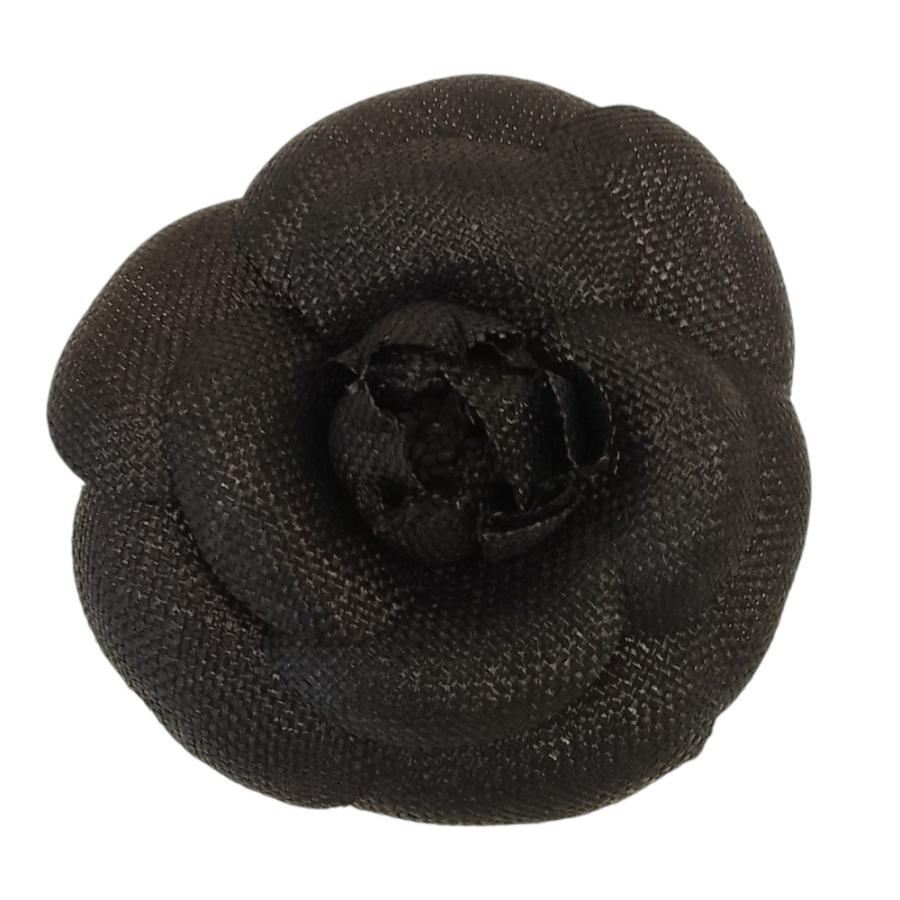 CHANEL（シャネル） 美品 キャンバス カメリアコサージュ ピンブローチ 