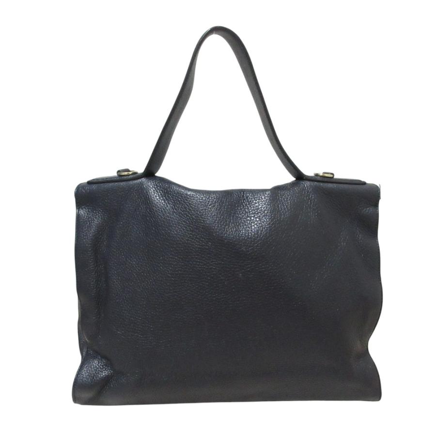 JIL SANDER（ジルサンダー） レザー ハンドバッグ ダークネイビー